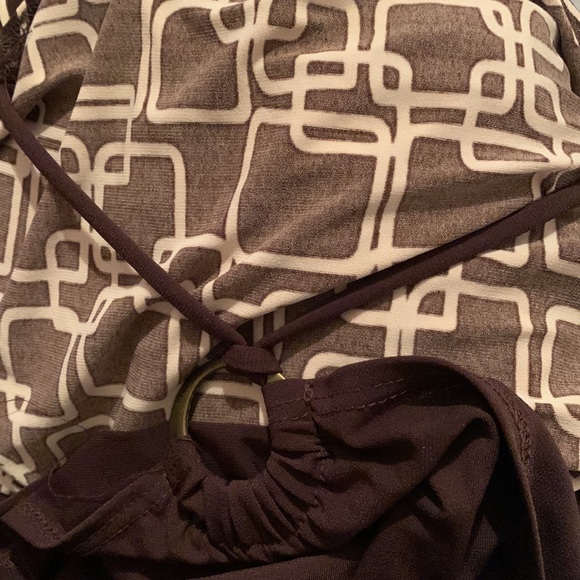 BCX tan and brown halter style top - Picture 7 of 7